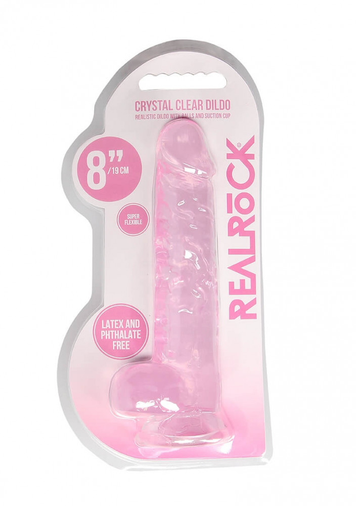 8 Realistic Dildo With Balls - Pink"