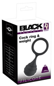 Black Velvet - kroužek na penis s váhou (219g) - černý