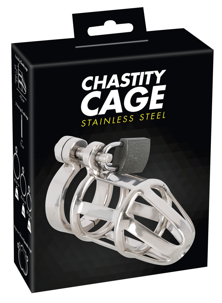 Chastity Cage - metal penis cage with padlock