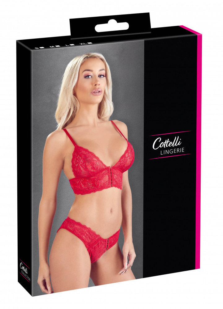 Cottelli - Floral Lace Bra Set (Red)