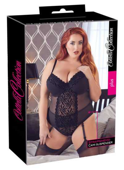 Cottelli Plus Size - Velvety Transparent Body (Black)