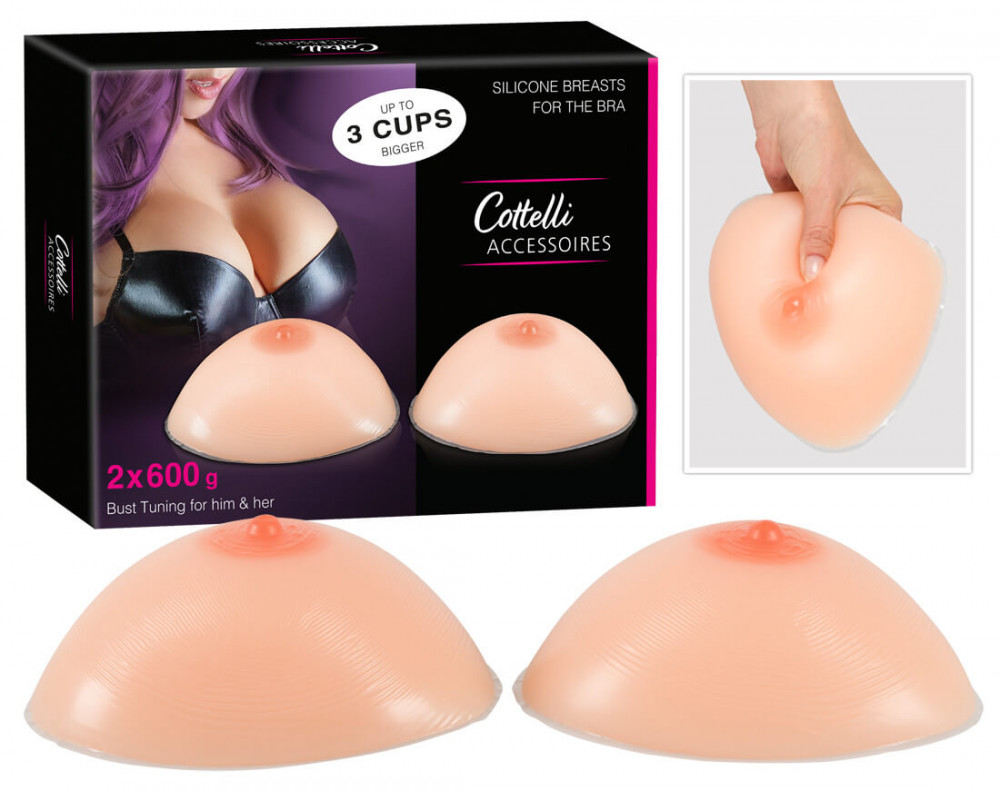 Cottelli - silikonová Push-up vložka s bradavkami (2 x 600g)