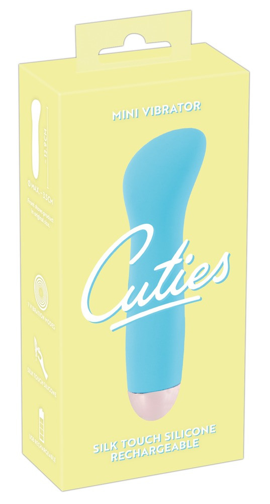 Cuties Mini Blue - nabíjecí vibrátor na bod G (tyrkysový)