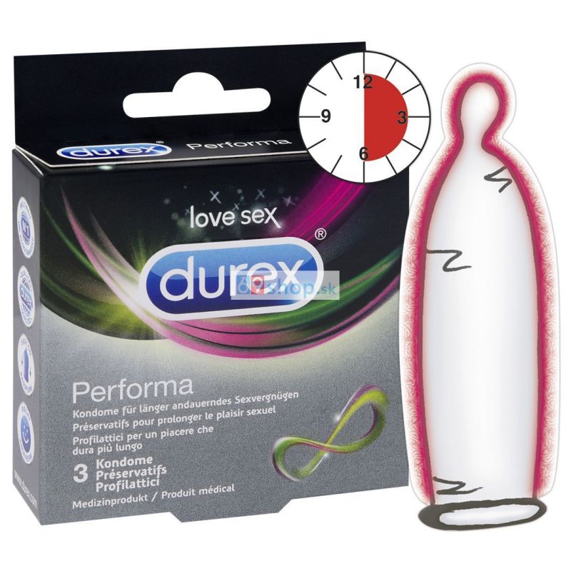 Dlouhotrvající rozkoš - Durex Performa (3 ks)