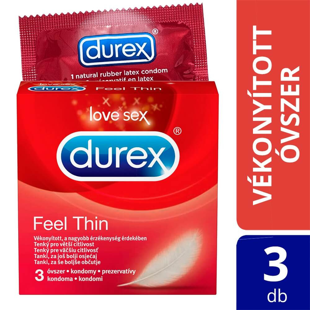 Durex Feel Thin - kondomy s realistickým pocitem (3ks)