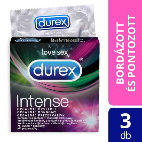 Durex Intense - vroubkované a tečkované kondomy (3ks)