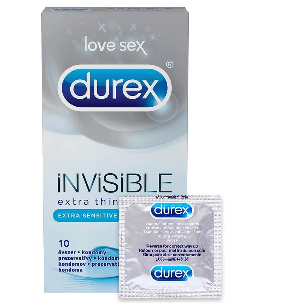 Durex Invisible Extra Thin - extra senzibilní kondomy (10ks)