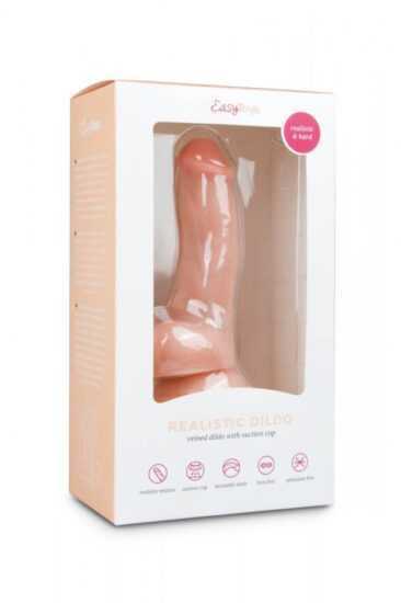 Easytoys - dildo s přísavkou a varlaty (15cm) - tělová barva