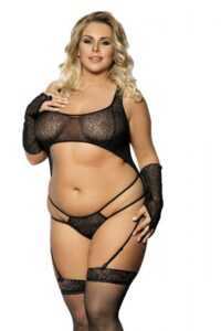 Erotické body Gorgeous+Anais Algie - černá 3XL-4XL -