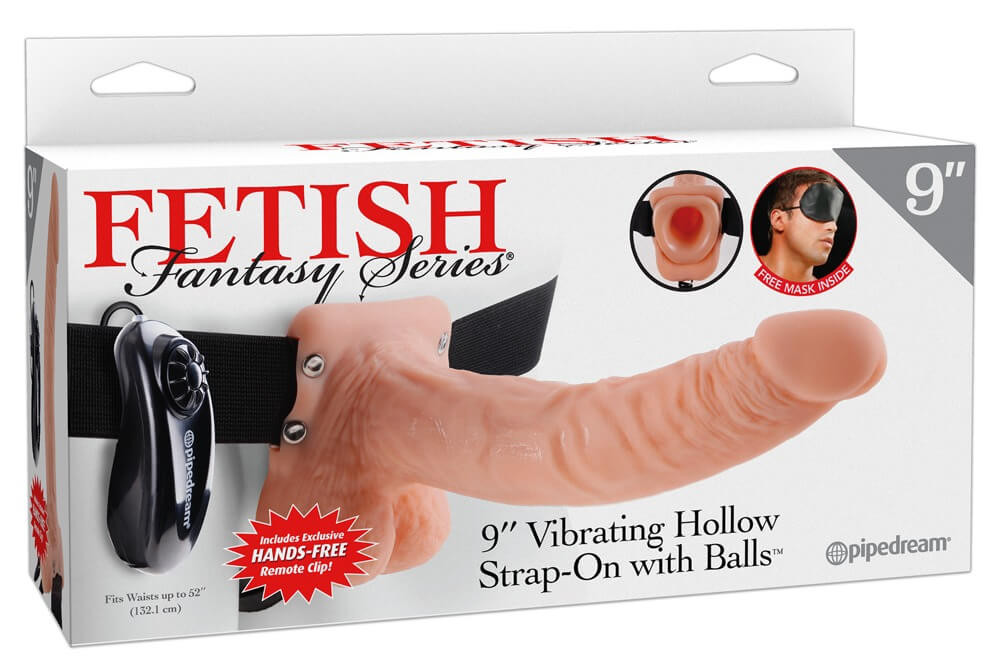 Fetish Strap-on 9 - připínací vibrátor (přírodní barva)