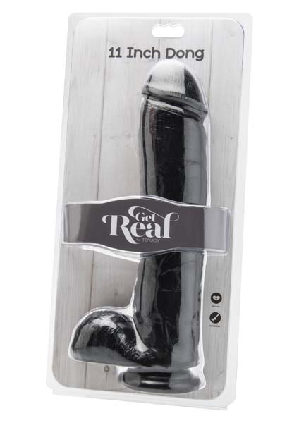 Get Real 11 Inch velké dildo s prísavkou Black