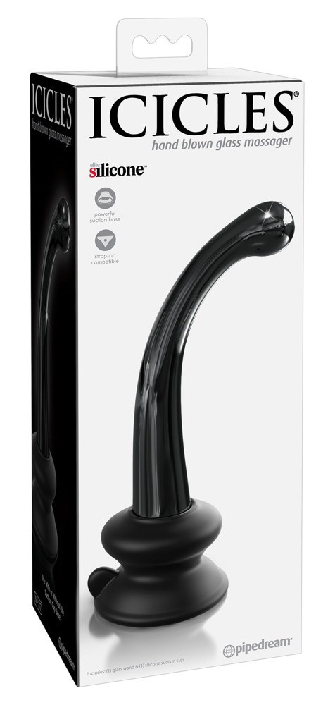 Icicles No. 87 - G + P Point Glass Dildo (Black)