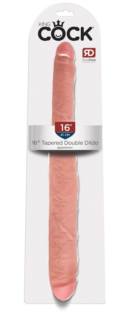 King Cock 16 Tapered - lifelike double dildo (41cm) - natural