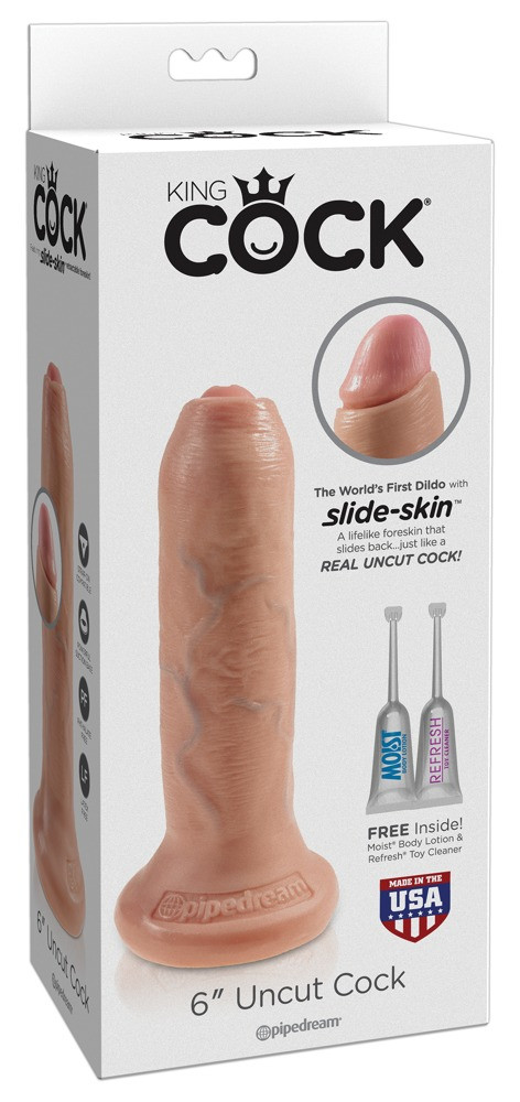 King Cock 6 Předkožkátor - realistické dildo (15 cm) - přírodní barva