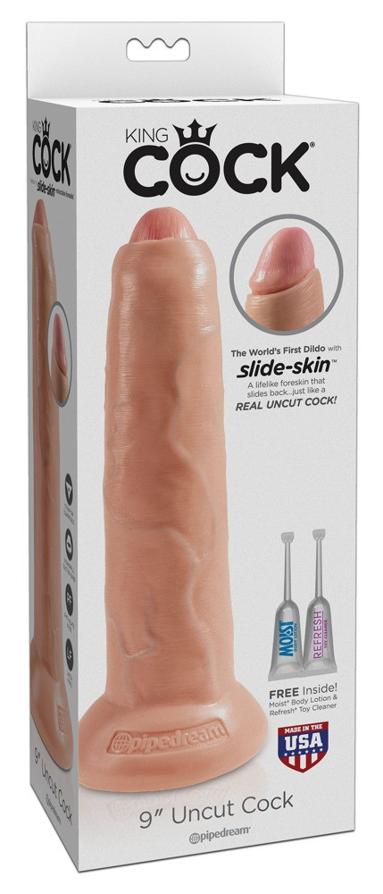 King Cock 9 Predkožkátor - realistické dildo (23 cm) - tělová barva