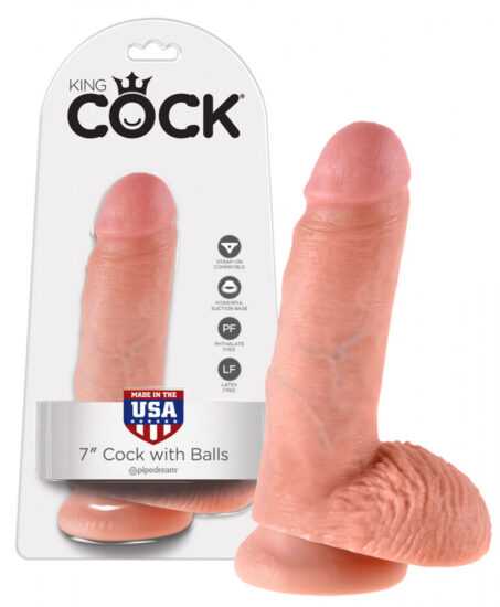 King Cock dildo s varlaty (18 cm) - přírodní barva