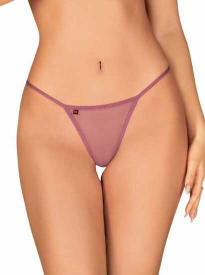 Koketní tanga Obsessive Luiza thong berry - fialová L - XL