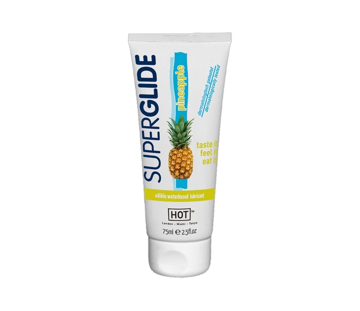 Lubrikačních Gel Hot Superglide Ananas můžete použít se všemi erotickými hračkami a kondomy.