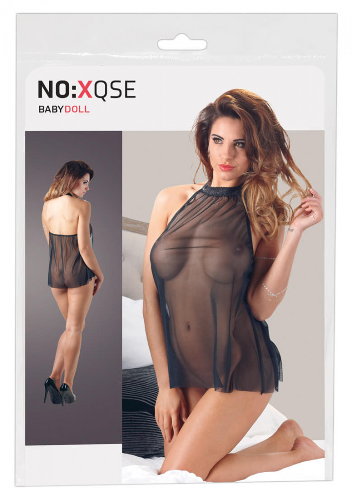 NO:XQSE Babydoll – priesvitné babydoll (čierne)