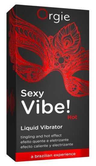 Orgie Sexy Vibe HOT - jahodový tekutý vibrátor s hřejivým účinkem pro ženy i muže (15ml)