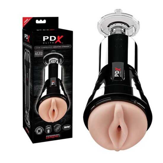 PDX Cock Compressor Vibrating Stroker masturbátor s přísavkou