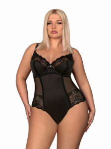 Svůdné body Obsessive Amallie teddy XXL - černá - XXL