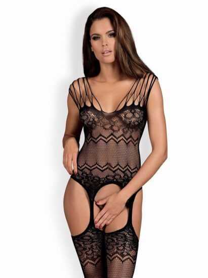 Svůdné body Obsessive G317 bodystocking - černá S - M/L