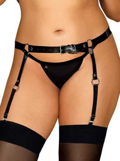 Svůdný podvazkový pás Obsessive A756 Garter Belt - černá XL - XXL