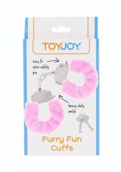 ToyJoy Furry Fun Cuffs plyšová erotická pouta pink