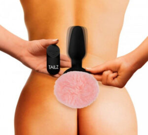 Vibrating Anal Plug With Bunny Tail - Pink