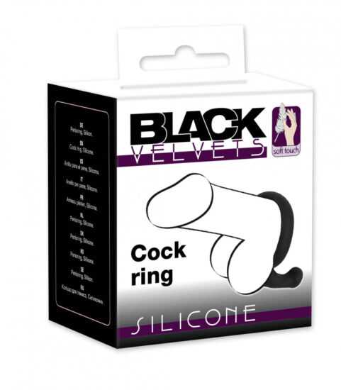 You2Toys Black Velvet Cockring - krúžok na penis zo stimulátorom hrádze (čierny)