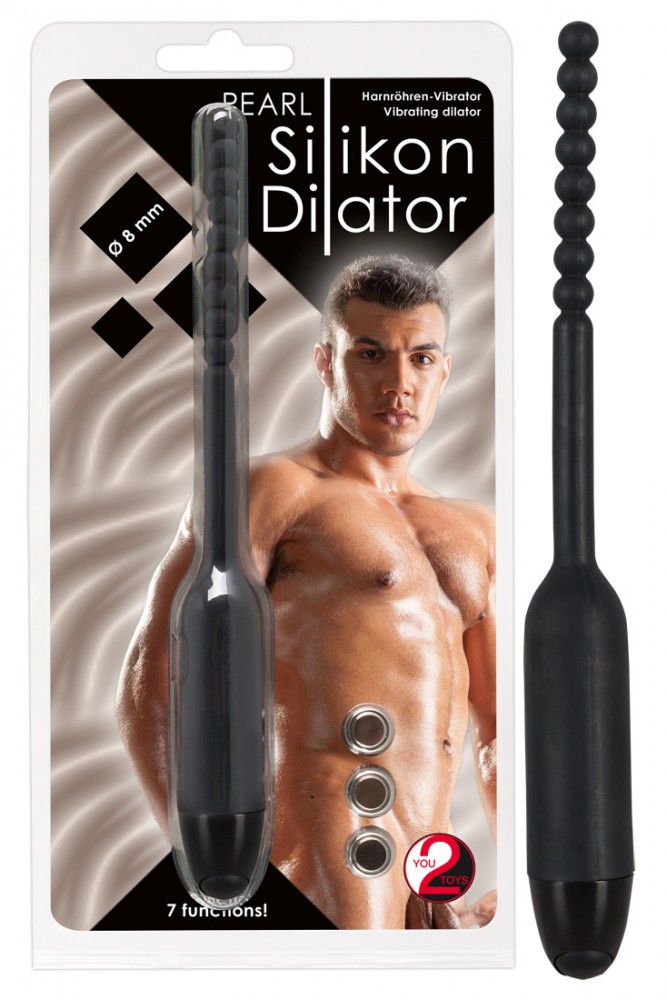 You2Toys Pearl Dilator Vibe - silikonový vibrátor močové trubice (černý)