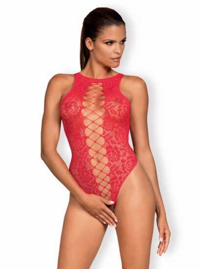 Žhavé body Obsessive B120 teddy red - červená S - M/L