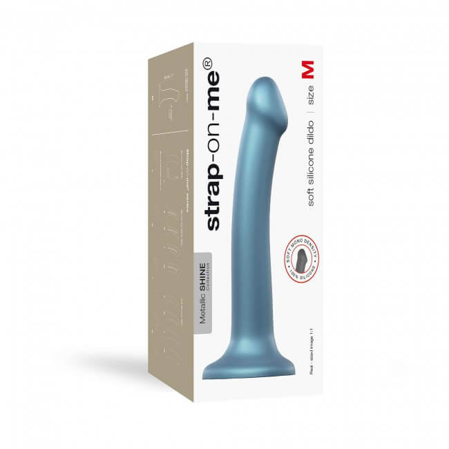 strap-on-me metallic shine dildo (Blue)