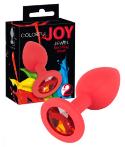 You2Toys Colorful Joy Jewel Plug - silikonové anální dildo - malé (červené)