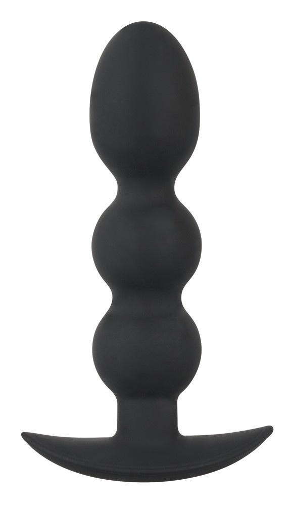 Black Velvet Heavy - anální dildo s kuličkami a hmotností 145g (černé)